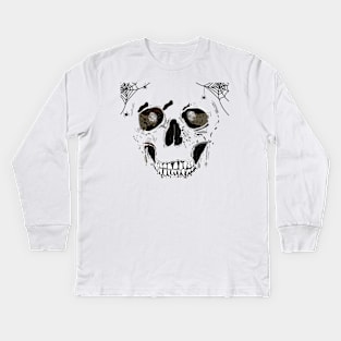 Hand drawn human skull Kids Long Sleeve T-Shirt